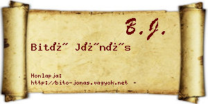 Bitó Jónás névjegykártya